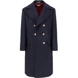 Brunello Cucinelli, Heren, Mantels, Blauw, Maat: XL Wol,