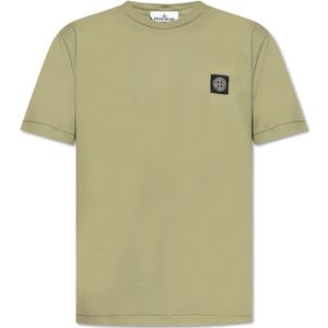 Stone Island, Heren, Tops, Groen, Maat: M Katoen,