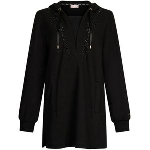 Liu Jo, Dames, Sweatshirts & Hoodies, Zwart, Maat: XS Katoen,