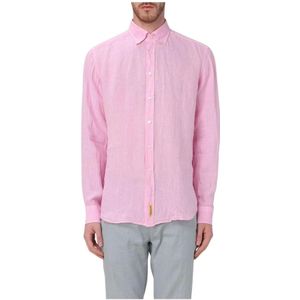 B.D Baggies, Heren, Overhemden, Roze, Maat: XL Linnen,