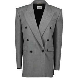 Saint Laurent, Dames, Jassen, Grijs, Maat: S Wol,