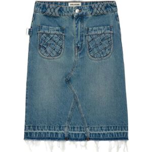 Zadig & Voltaire, Dames, Rokken, Blauw, Maat: S Denim,