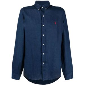 Ralph Lauren, Heren, Overhemden, Blauw, Maat: S
