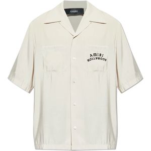Amiri, Heren, Overhemden, Beige, Maat: L Modal,