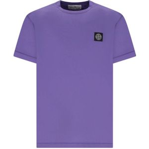 Stone Island, Heren, Tops, Paars, Maat: M Katoen,
