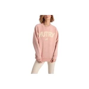 Autry Roze Sweatshirt met Appliqué Logo , Pink , Dames , Maat: M