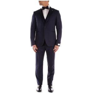 Tagliatore, Heren, Pakken, Blauw, Maat: 3XL Wol,