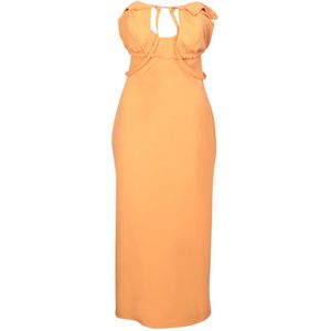 Jacquemus, Dames, Jurken, Oranje, Maat: 2XS Katoen,