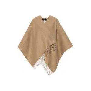 Burberry Wollen poncho , Beige , Dames , Maat: ONE Size