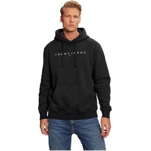 Tommy Jeans, Heren, Sweatshirts & Hoodies, Zwart, Maat: M Katoen,