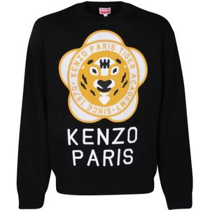 Kenzo, Heren, Sweatshirts & Hoodies, Zwart, Maat: S Wol,