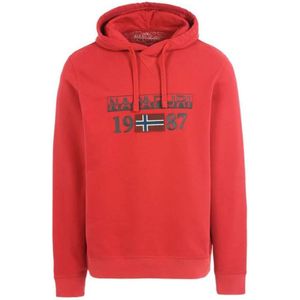 Napapijri, Heren, Sweatshirts & Hoodies, Rood, Maat: S Katoen,