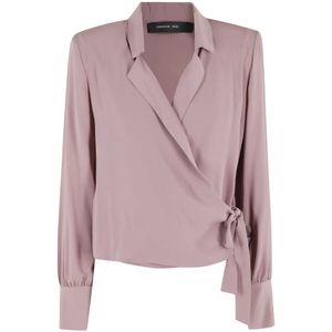 Federica Tosi, Dames, Blouses & Shirts, Roze, Maat: S Zijde,