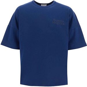 Alexander McQueen, Heren, Tops, Blauw, Maat: L