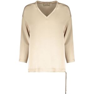 Herno, Dames, Blouses & Shirts, Beige, Maat: S Viscose,