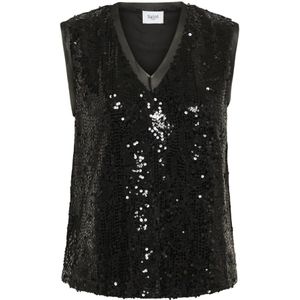 Saint Tropez, Dames, Tops, Zwart, Maat: M