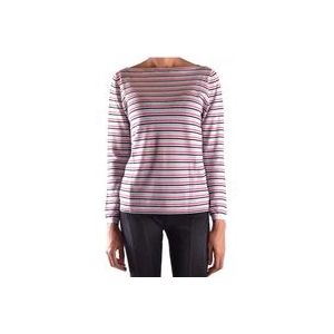 Prada Casual Top met Lange Mouwen en Multicolor Strepen , Pink , Dames , Maat: L