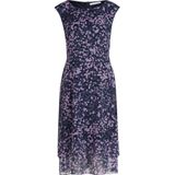 Betty & Co - Midi Jurk - Blauw - Dames - Mouwloos met Ronde Halslijn