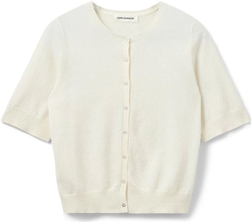 Sofie Schnoor - Sunasw - Cardigan - Wit - Korte Mouwen - Gebreide Constructie