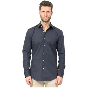 Hugo Boss, Heren, Overhemden, Blauw, Maat: L Katoen,