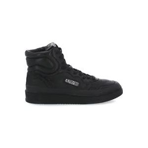 Autry Zwarte Leren High-Top Sneakers , Black , Heren , Maat: 41 EU