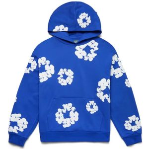 Denim Tears, Heren, Sweatshirts & Hoodies, Blauw, Maat: XL Katoen,