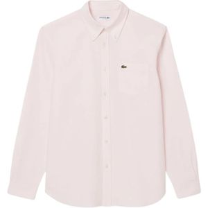 Lacoste, Heren, Overhemden, Roze, Maat: 2XL Katoen,