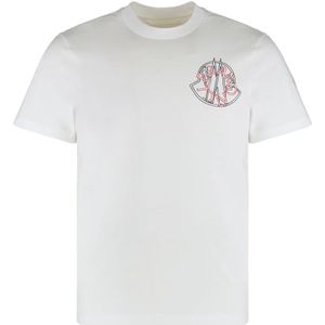 Moncler, Heren, Tops, Wit, Maat: 2XL Katoen,