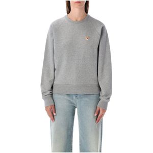 Maison Kitsuné, Dames, Sweatshirts & Hoodies, Grijs, Maat: S Katoen,