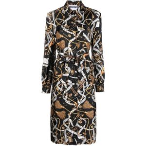 Moschino, Dames, Jurken, Bruin, Maat: XS Zijde,