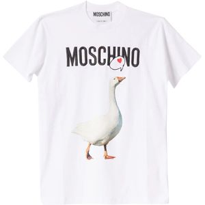 Moschino, Dames, Tops, Wit, Maat: S Katoen,