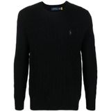 Polo Ralph Lauren - Kabel Gebreide Trui - Zwart - Wol-Cashmere Mix
