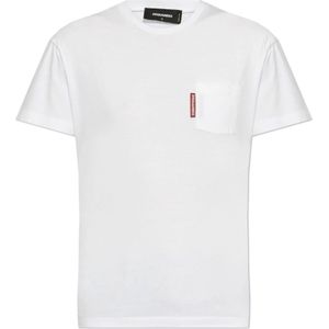 Dsquared2, Dames, Tops, Wit, Maat: L Katoen,