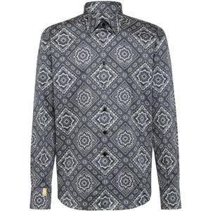 Billionaire, Heren, Overhemden, Zwart, Maat: XS Katoen,