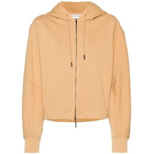 Calvin Klein, Dames, Sweatshirts & Hoodies, Bruin, Maat: XS Katoen,