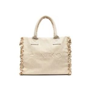 Pinko Strand Shopping Tas , Beige , Dames , Maat: ONE Size