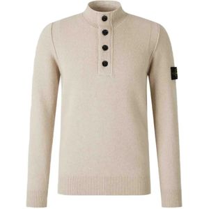Stone Island, Heren, Truien, Beige, Maat: S Wol,