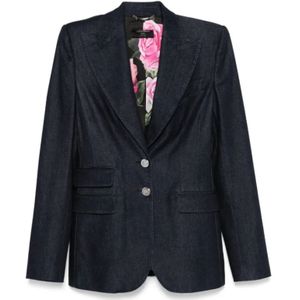 Dolce & Gabbana, Dames, Jassen, Blauw, Maat: XS Denim,