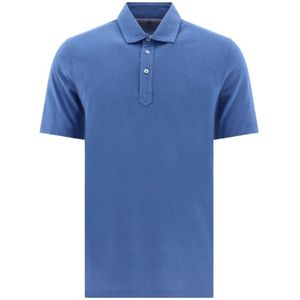 Brunello Cucinelli, Heren, Tops, Blauw, Maat: XS Katoen,