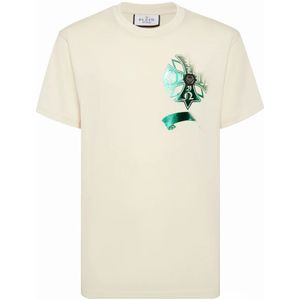 Philipp Plein, Heren, Tops, Beige, Maat: S Katoen,