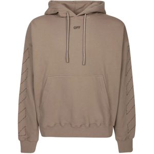 Off White, Heren, Sweatshirts & Hoodies, Beige, Maat: L Fleece,
