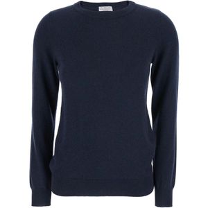 Brunello Cucinelli, Dames, Truien, Blauw, Maat: XS Kasjmier,