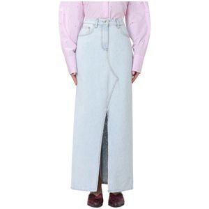 Msgm, Dames, Rokken, Blauw, Maat: XS Denim,