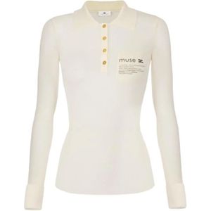 Elisabetta Franchi, Dames, Truien, Beige, Maat: XS Wol,