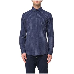 Hugo, Heren, Overhemden, Blauw, Maat: S Leer,