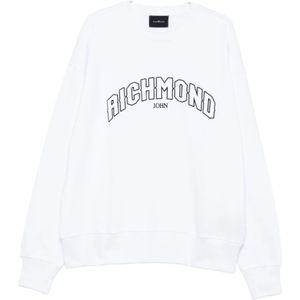 John Richmond, Heren, Sweatshirts & Hoodies, Wit, Maat: M Katoen,