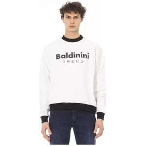 Baldinini, Heren, Sweatshirts & Hoodies, Wit, Maat: 4XL Katoen,