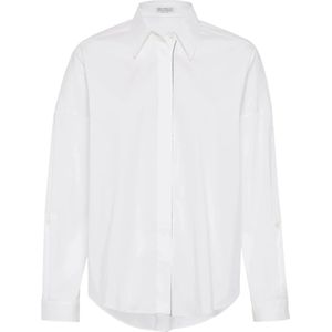 Brunello Cucinelli, Dames, Blouses & Shirts, Wit, Maat: S Katoen,