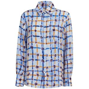 Marni, Dames, Blouses & Shirts, Blauw, Maat: S Zijde,