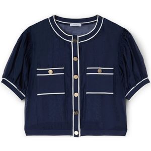 Motivi, Dames, Blouses & Shirts, Blauw, Maat: 4XS Nylon,